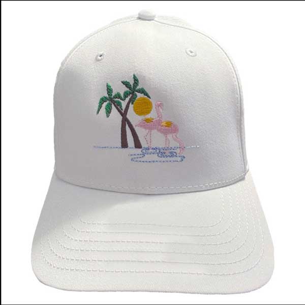 Sunny Flamingos Embroidered Hat
