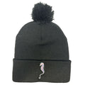 Sea Horse Embroidered 12" Pom-Pom Cuffed Beanies