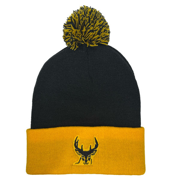 Deer/Venado Embroidered 12" Pom-Pom Cuffed Beanies