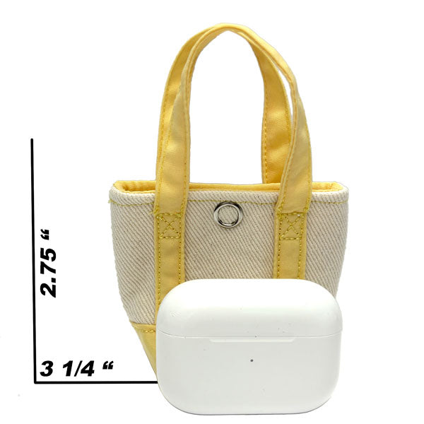 Mini Tote Keychain These totes are approx. 3 1/4" W 2.75"H Made with Fabric